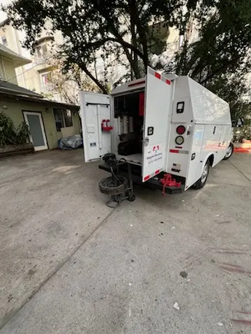 Magnet Plumbing service vehicle on-site for Slab Leak Repair in Point Dume